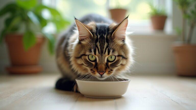 Cat at a food bowl